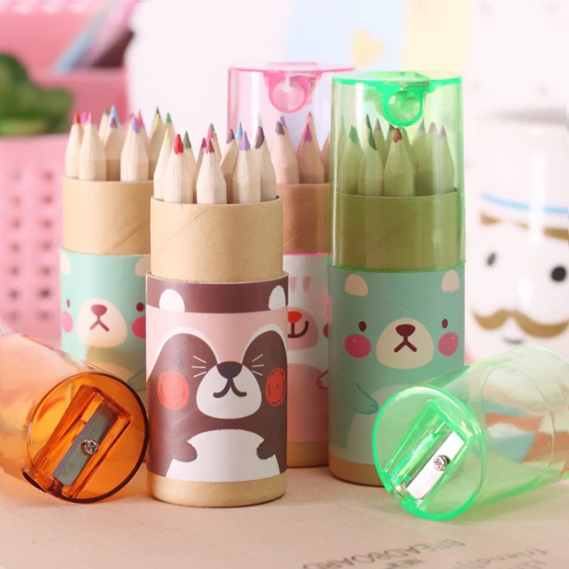 Product image KAHASIL - Pensil Warna Lengkap 12in1 + Serutan Karakter Kemasan Tabung KMJ114 all variant COKELAT